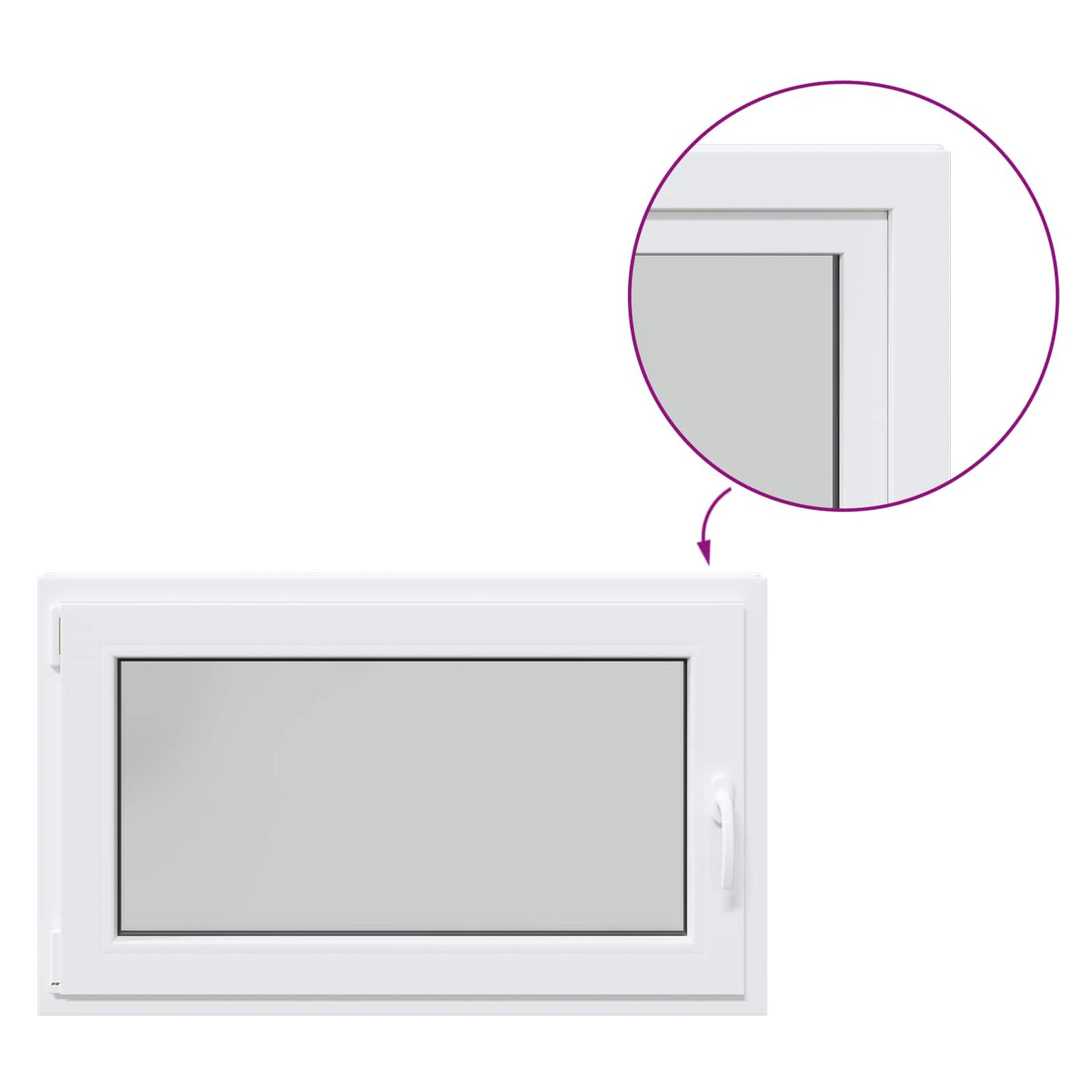 Finestra per Soffitta RISOR 100 x 70 cm PVC e Vetro Bianco | homemem39
