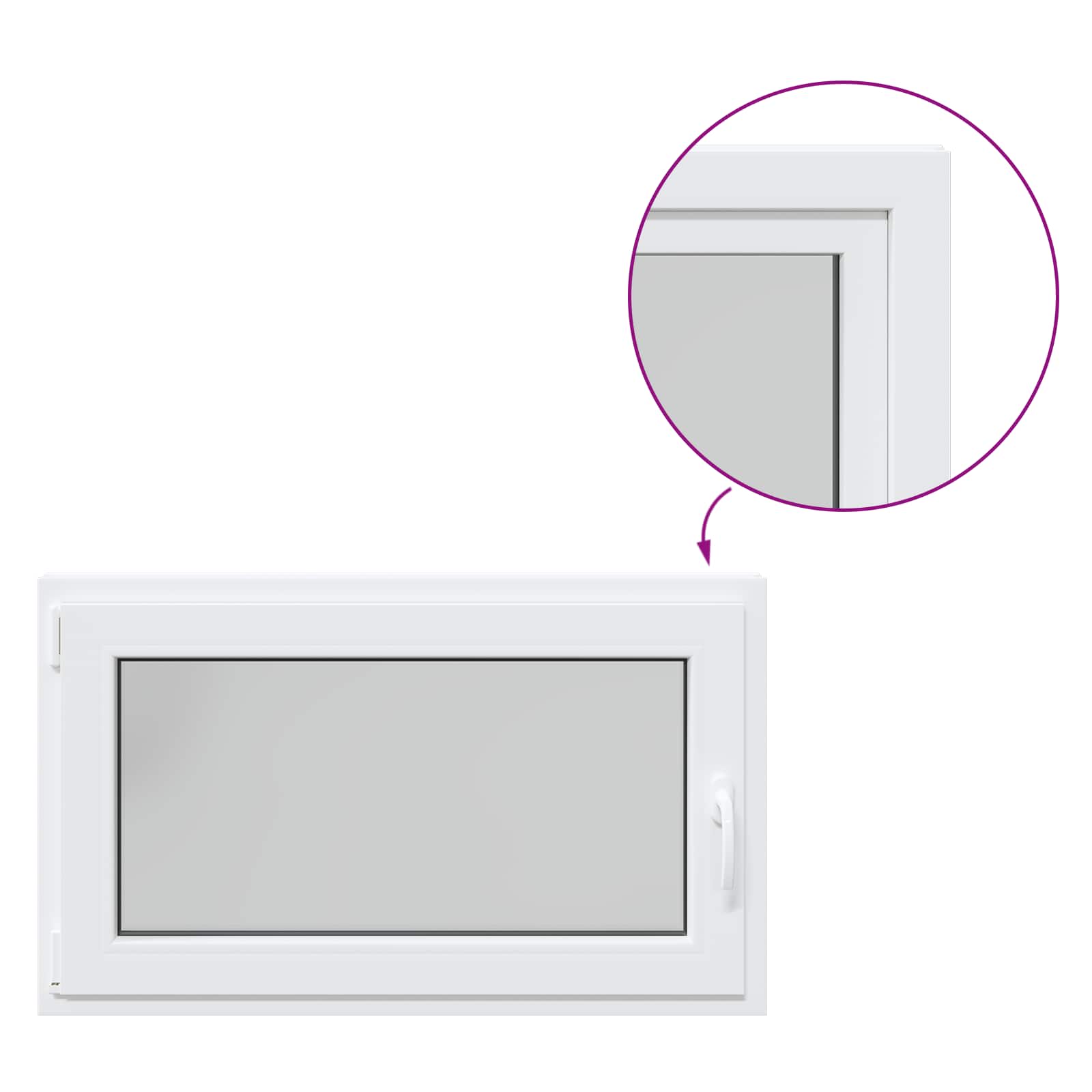 Finestra per Soffitta RISOR 100 x 70 cm PVC e Vetro Bianco | homemem39