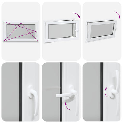 Finestra per Soffitta RISOR 100 x 70 cm PVC e Vetro Bianco | homemem39