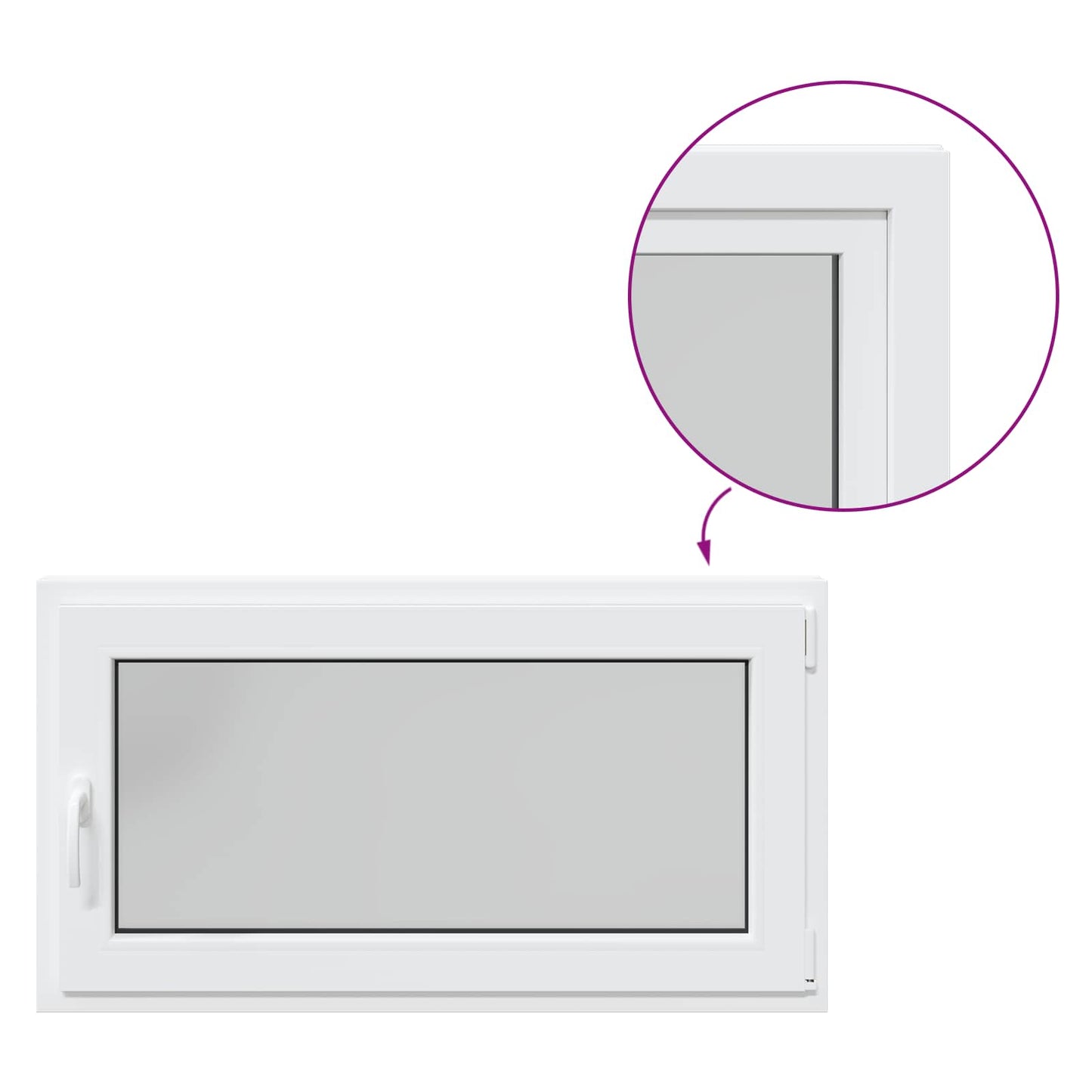 Finestra per Soffitta RISOR 110 x 50 cm PVC e Vetro Bianco | homemem39