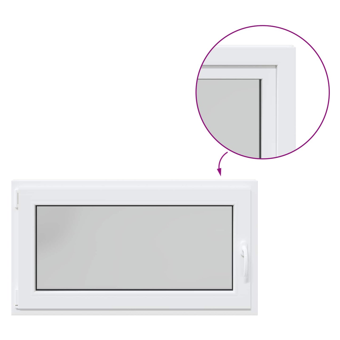 Finestra per Soffitta RISOR 110 x 60 cm PVC e Vetro Bianco | homemem39
