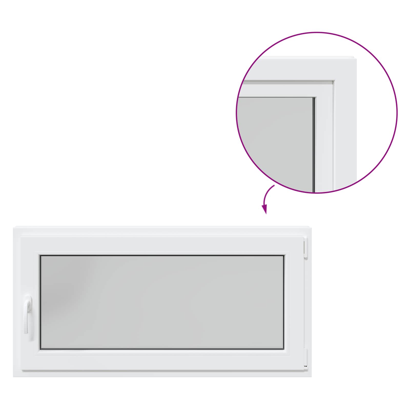 Finestra per Soffitta RISOR 120 x 60 cm PVC e Vetro Bianco | homemem39