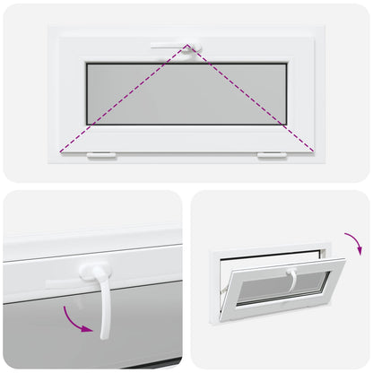Finestra per Soffitta RISOR 80 x 40 cm PVC e Vetro Bianco | homemem39