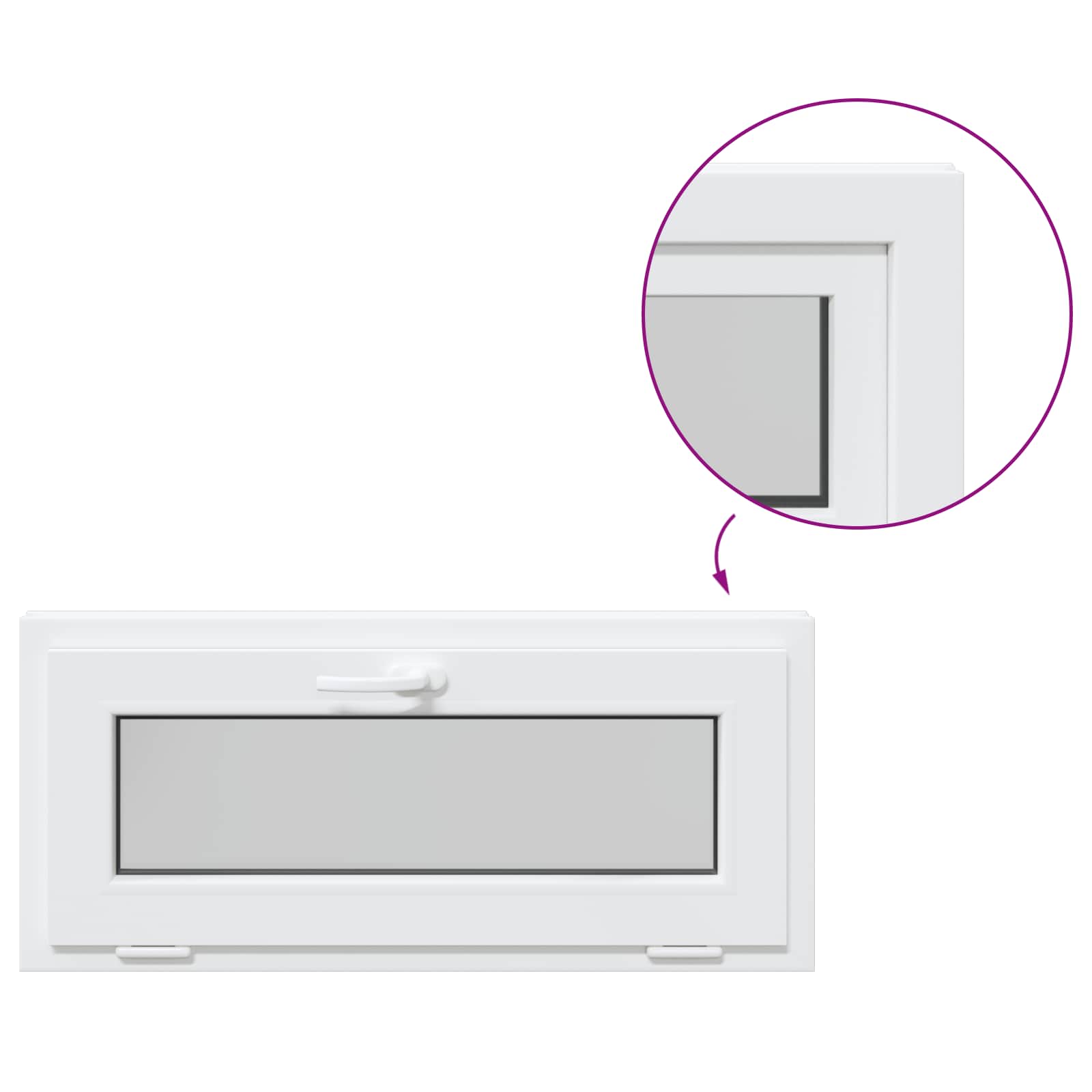 Finestra per Soffitta RISOR 90 x 40 cm PVC e Vetro Bianco | homemem39