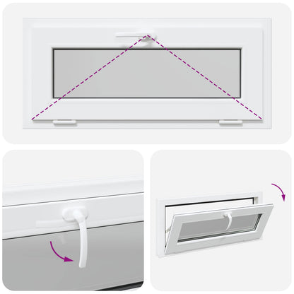 Finestra per Soffitta RISOR 90 x 40 cm PVC e Vetro Bianco | homemem39