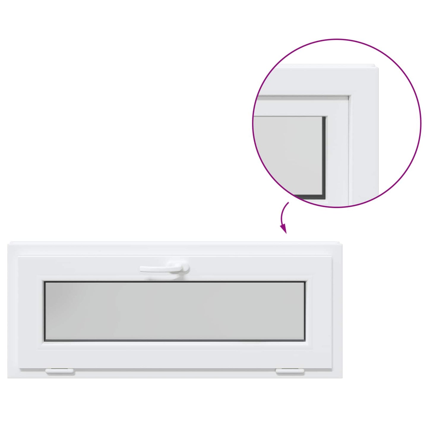 Finestra per Soffitta RISOR 110 x 40 cm PVC e Vetro Bianco | homemem39