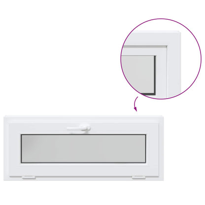 Finestra per Soffitta RISOR 110 x 40 cm PVC e Vetro Bianco | homemem39