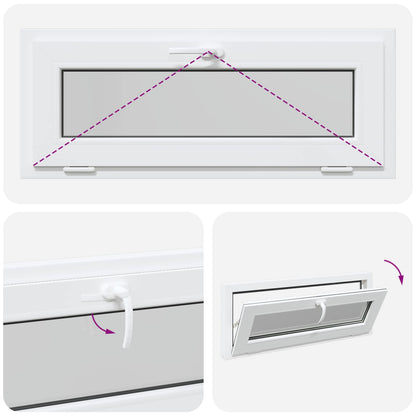 Finestra per Soffitta RISOR 110 x 40 cm PVC e Vetro Bianco | homemem39