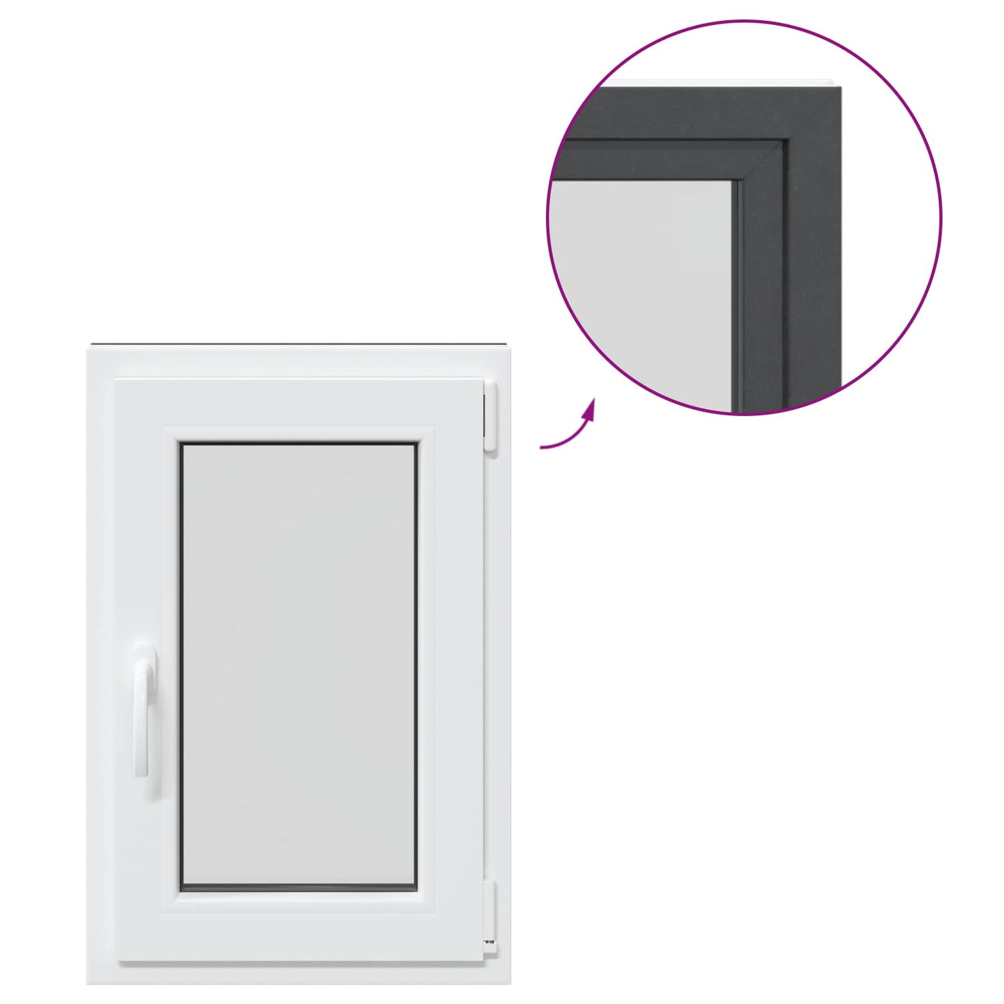 Finestra per Soffitta RISOR 50 x 75 cm PVC e Vetro Antracite | homemem39
