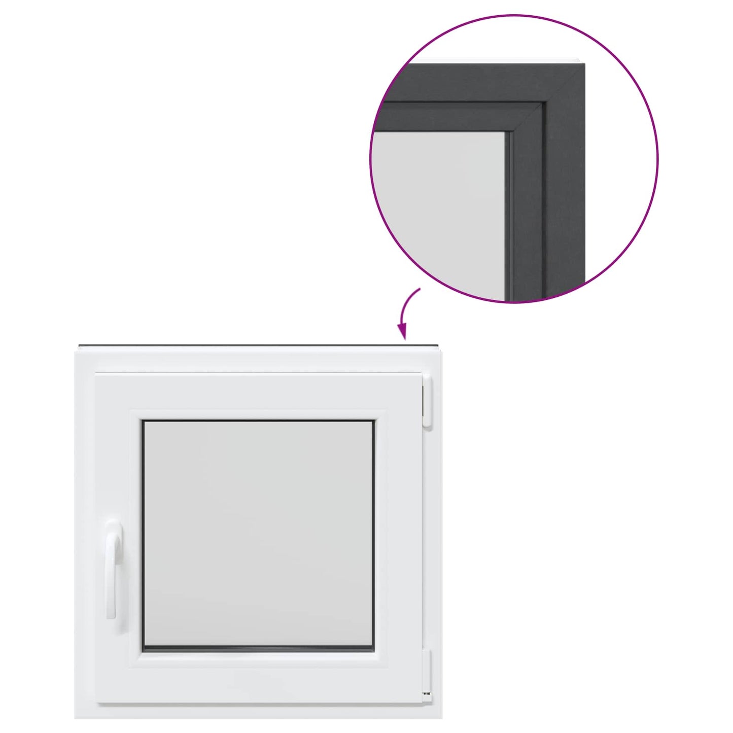 Finestra per Soffitta RISOR 60 x 60 cm PVC e Vetro Antracite | homemem39