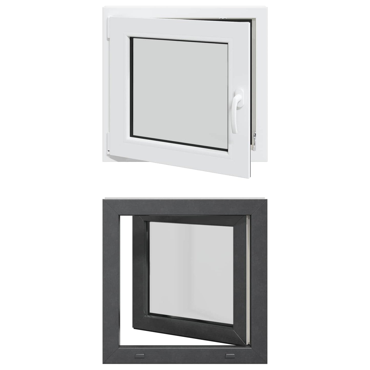 Finestra per Soffitta RISOR 60 x 60 cm PVC e Vetro Antracite | homemem39