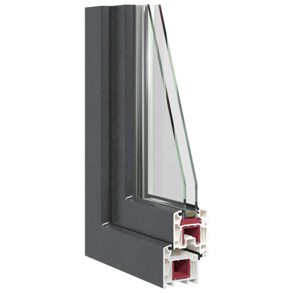 Finestra per Soffitta RISOR 60 x 80 cm PVC e Vetro Antracite | homemem39