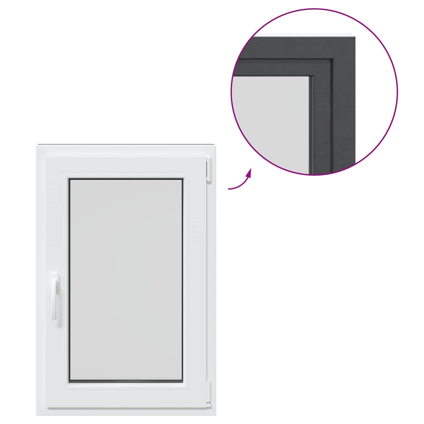 Finestra per Soffitta RISOR 60 x 80 cm PVC e Vetro Antracite | homemem39