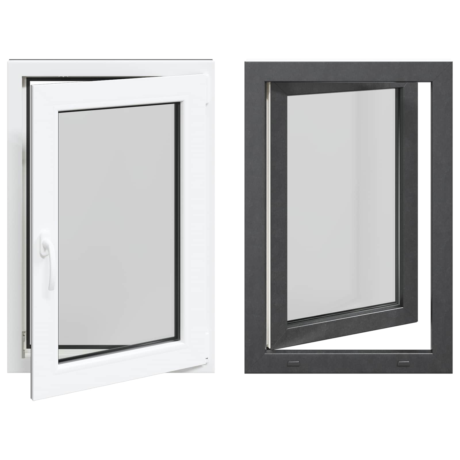 Finestra per Soffitta RISOR 60 x 90 cm PVC e Vetro Antracite | homemem39