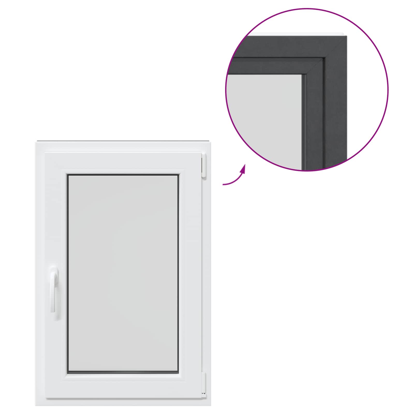 Finestra per Soffitta RISOR 60 x 90 cm PVC e Vetro Antracite | homemem39