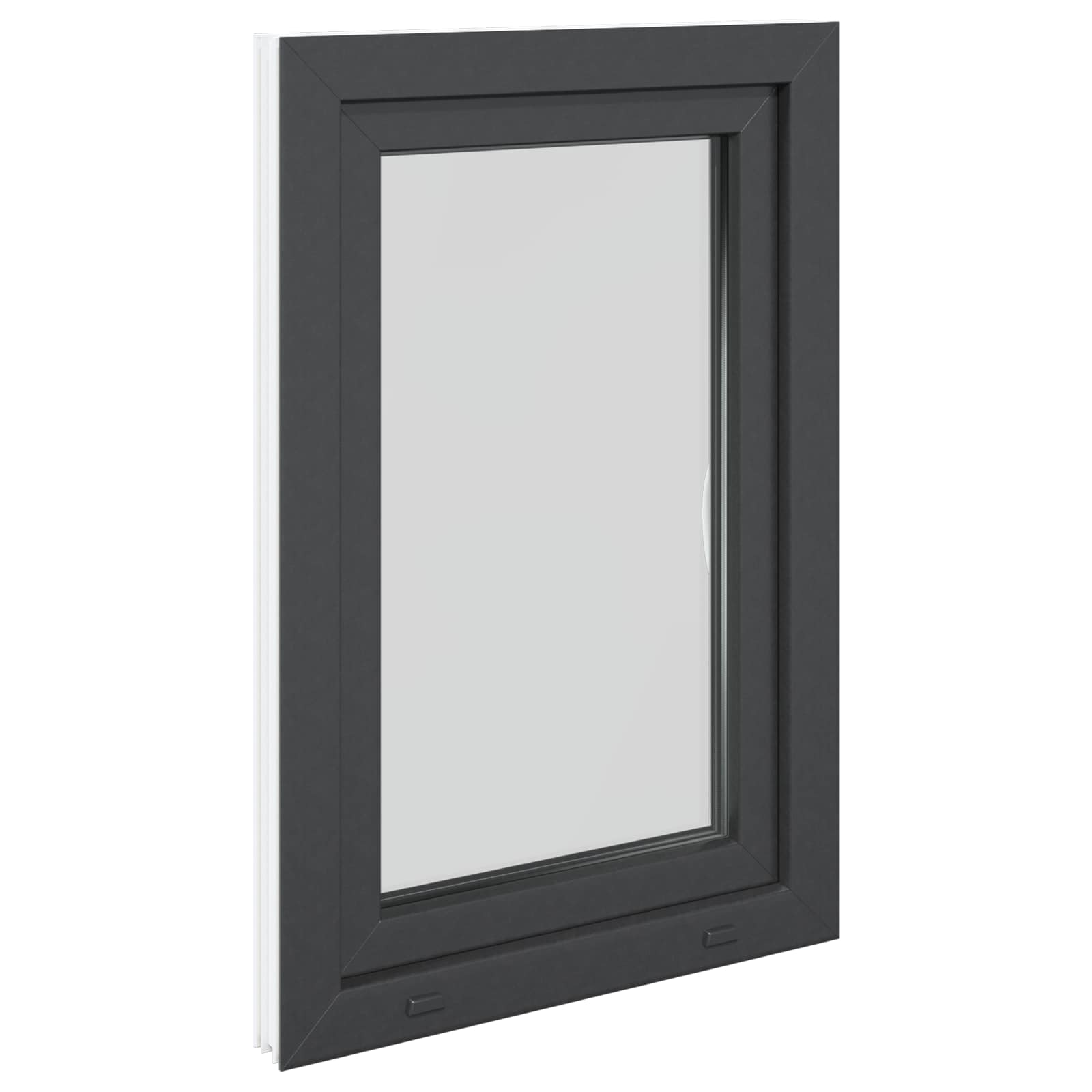 Finestra per Soffitta RISOR 60 x 90 cm PVC e Vetro Antracite | homemem39