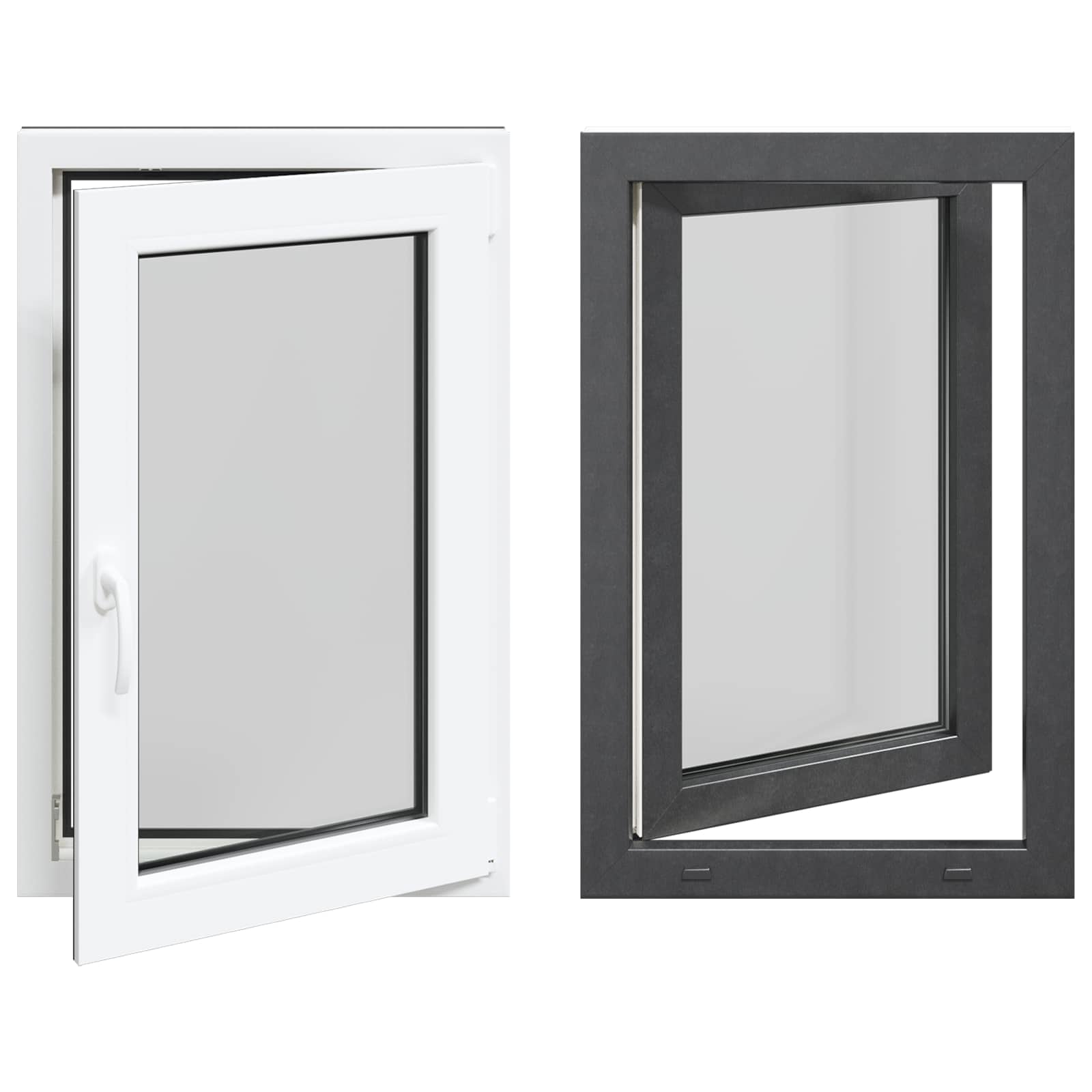 Finestra per Soffitta RISOR 60 x 100 cm PVC e Vetro Antracite | homemem39