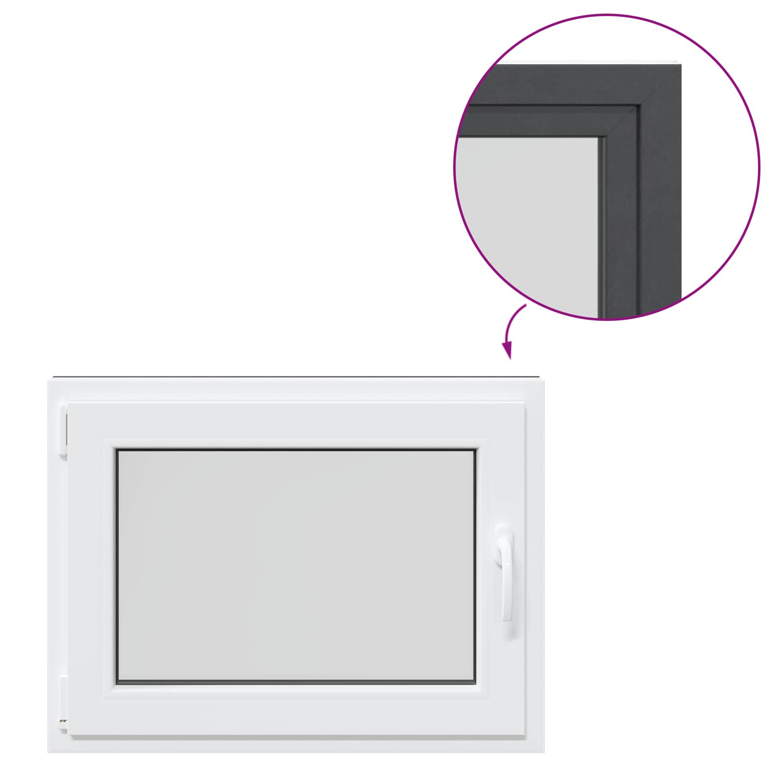 Finestra per Soffitta RISOR 80 x 50 cm PVC e Vetro Antracite | homemem39