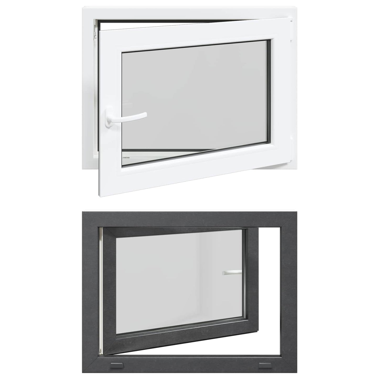 Finestra per Soffitta RISOR 80 x 50 cm PVC e Vetro Antracite | homemem39