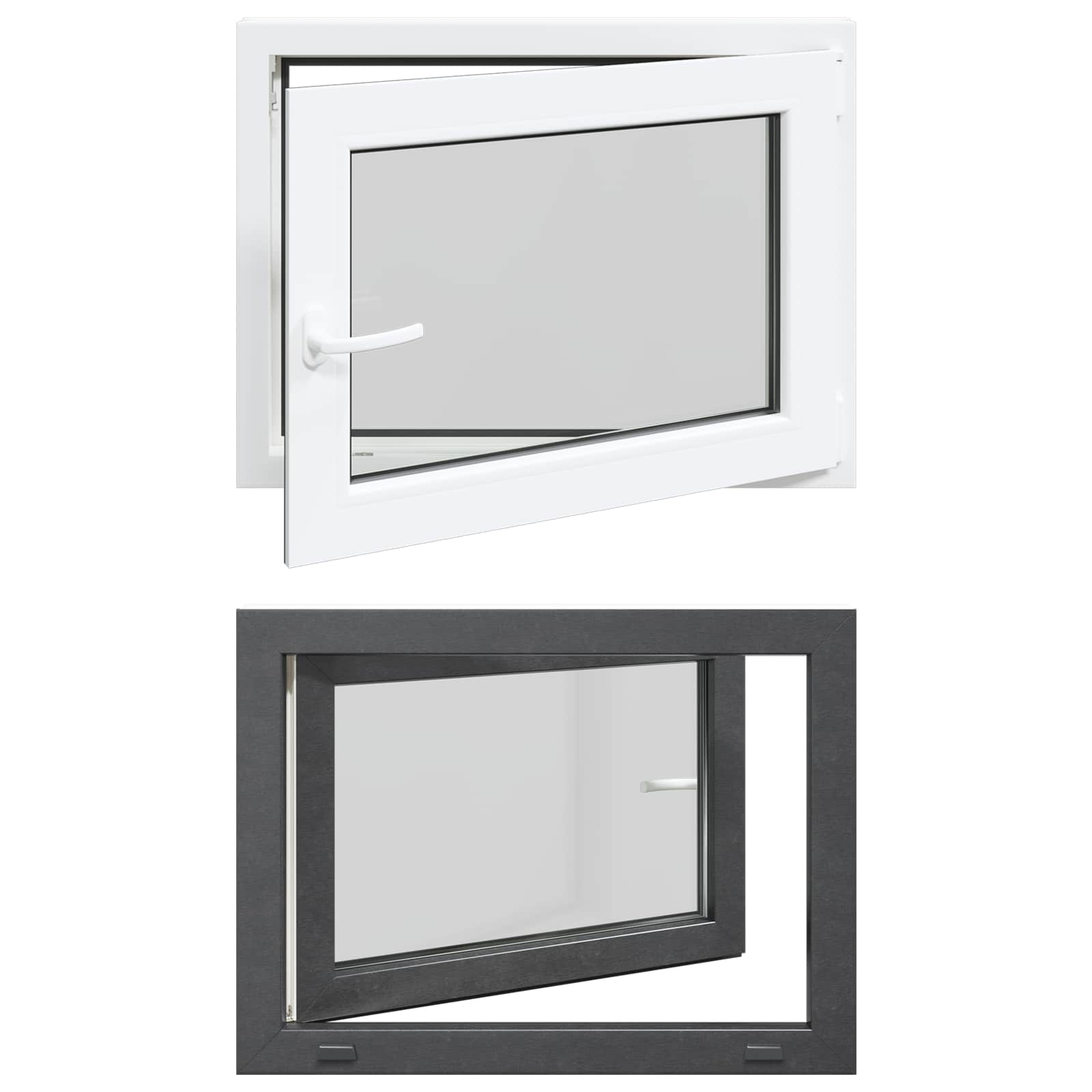 Finestra per Soffitta RISOR 80 x 50 cm PVC e Vetro Antracite | homemem39