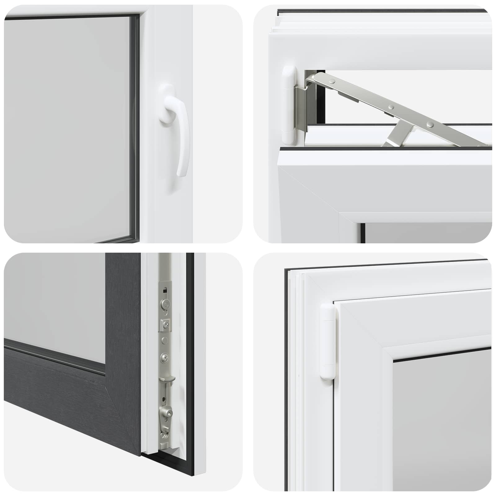 Finestra per Soffitta RISOR 80 x 60 cm PVC e Vetro Antracite | homemem39