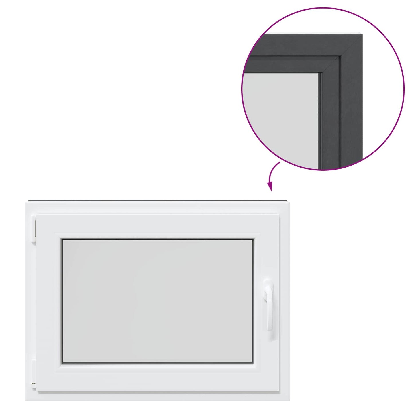 Finestra per Soffitta RISOR 80 x 60 cm PVC e Vetro Antracite | homemem39