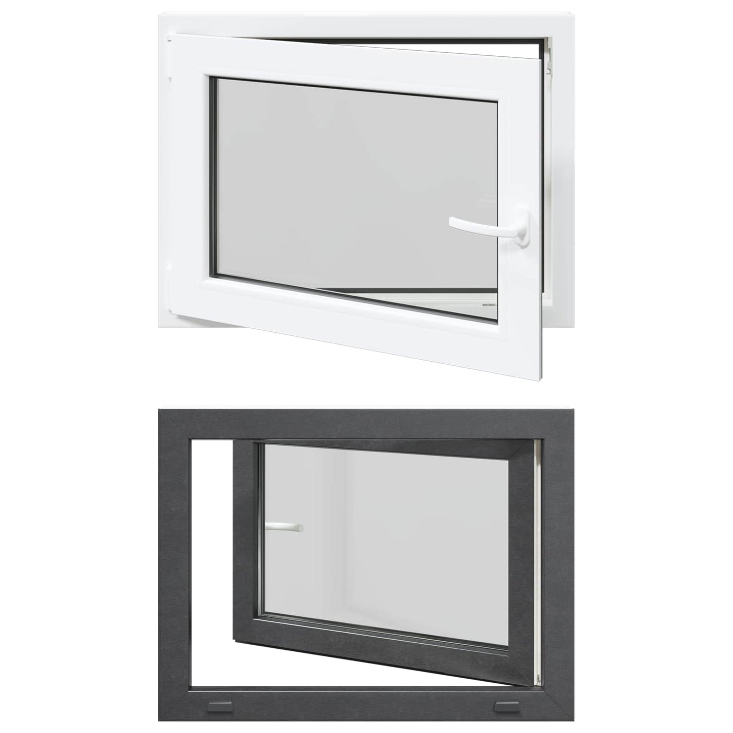 Finestra per Soffitta RISOR 80 x 60 cm PVC e Vetro Antracite | homemem39