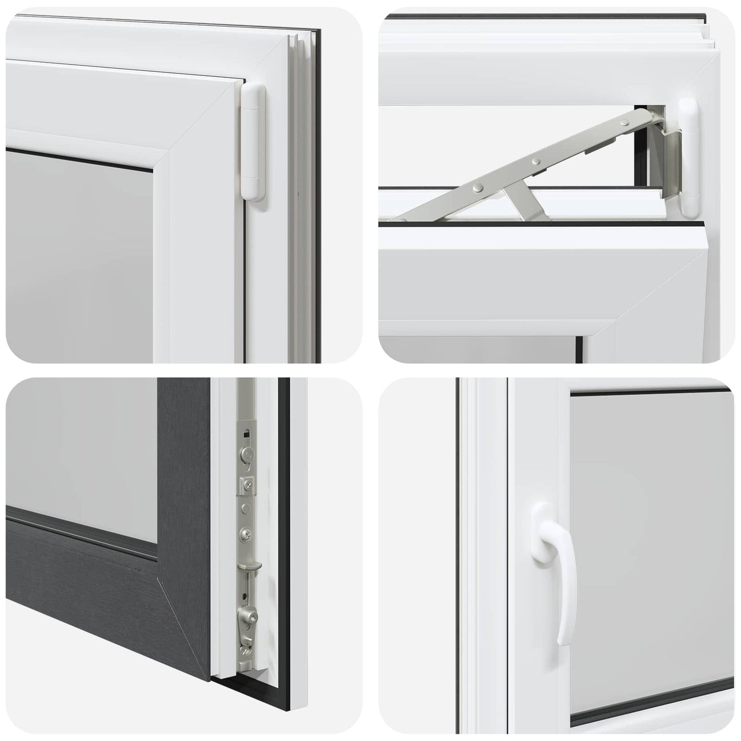 Finestra per Soffitta RISOR 80 x 60 cm PVC e Vetro Antracite | homemem39