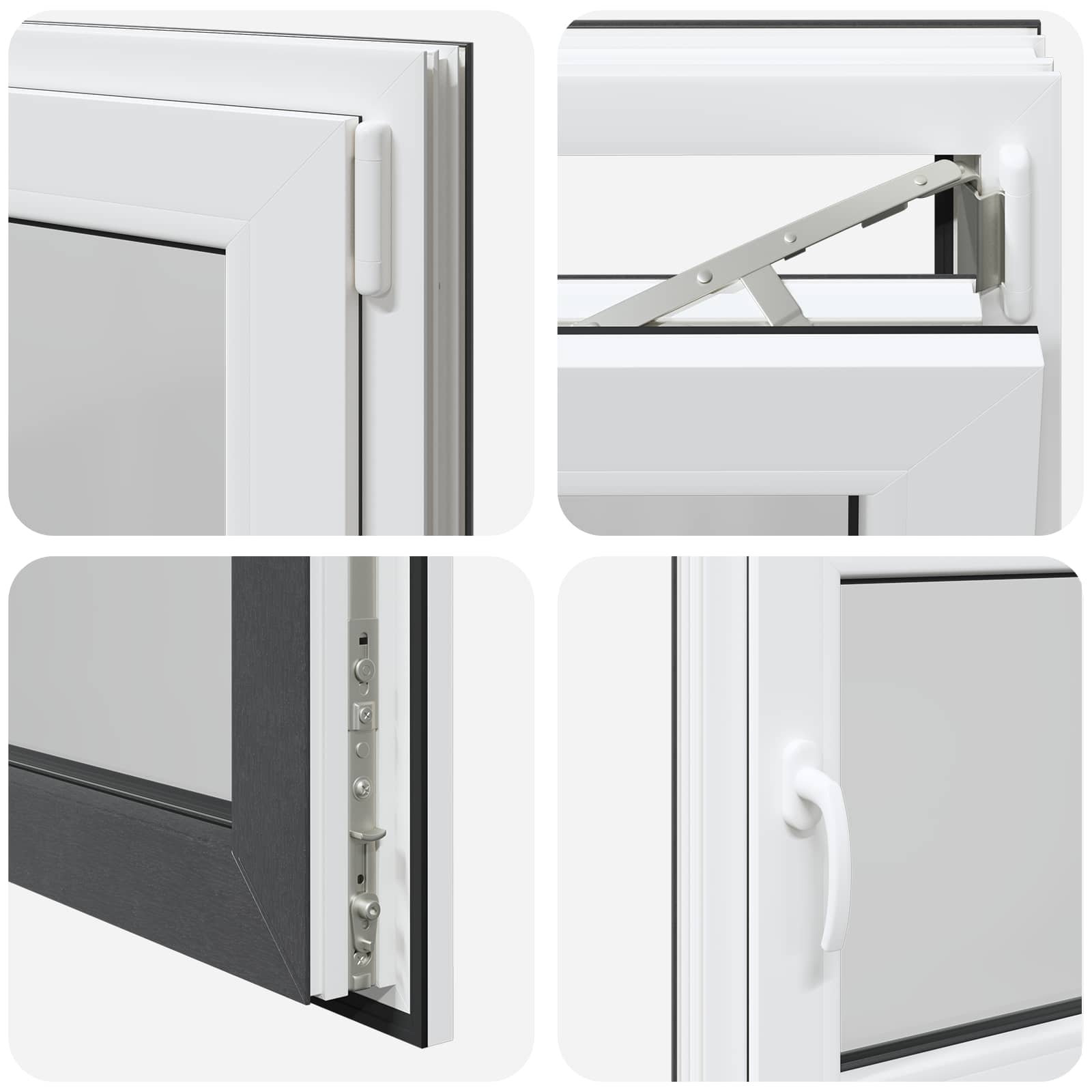 Finestra per Soffitta RISOR 80 x 60 cm PVC e Vetro Antracite | homemem39