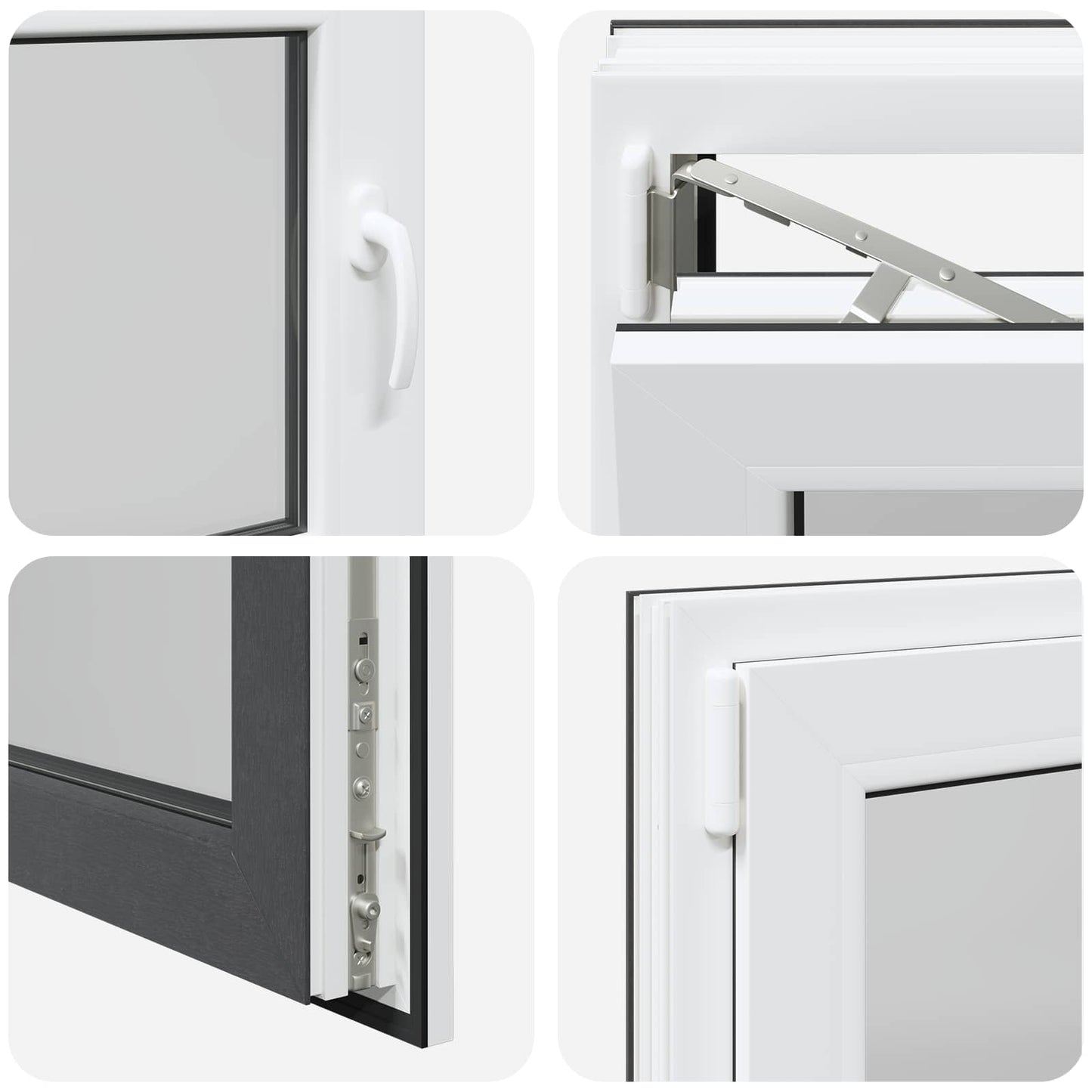 Finestra per Soffitta RISOR 80 x 70 cm PVC e Vetro Antracite | homemem39