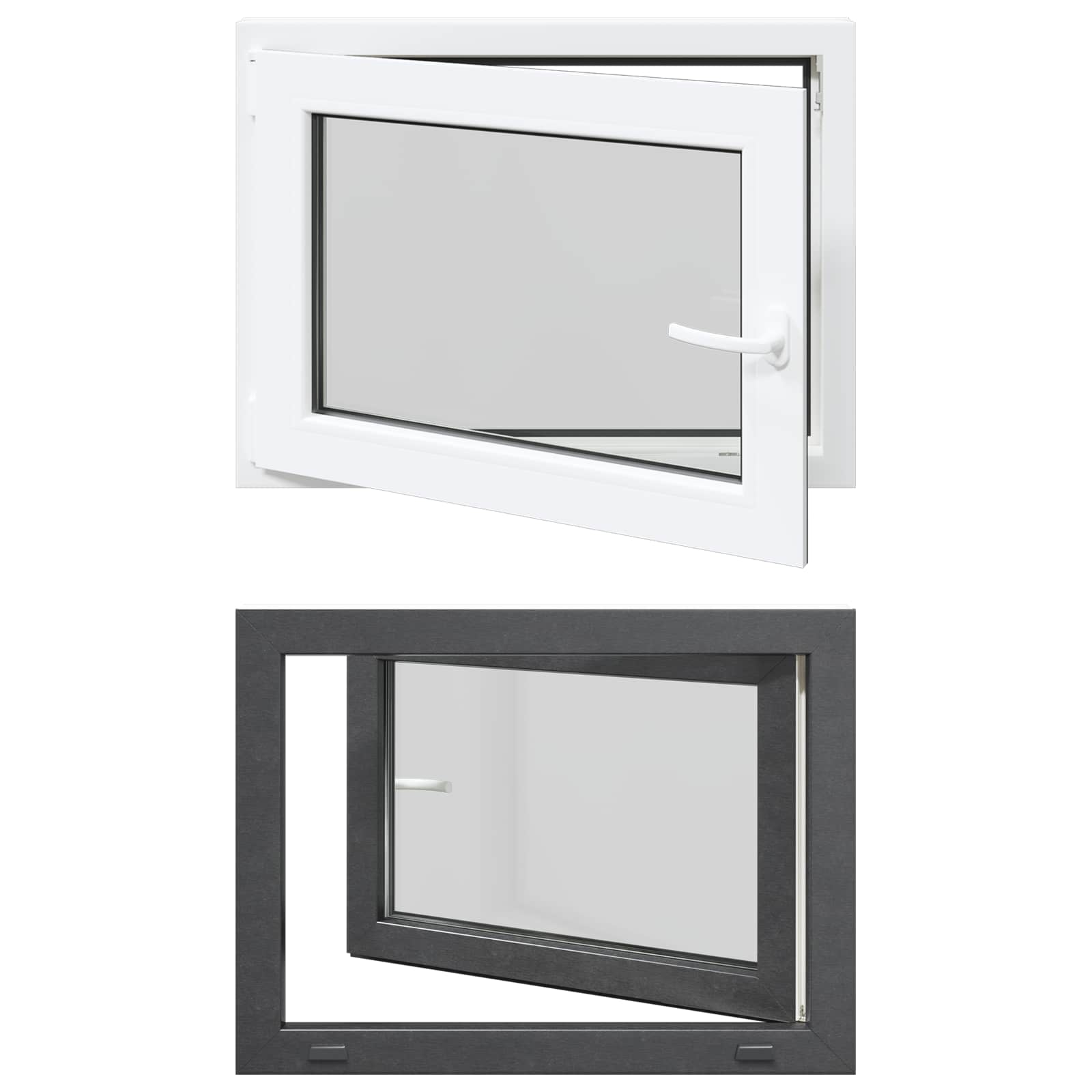 Finestra per Soffitta RISOR 80 x 70 cm PVC e Vetro Antracite | homemem39