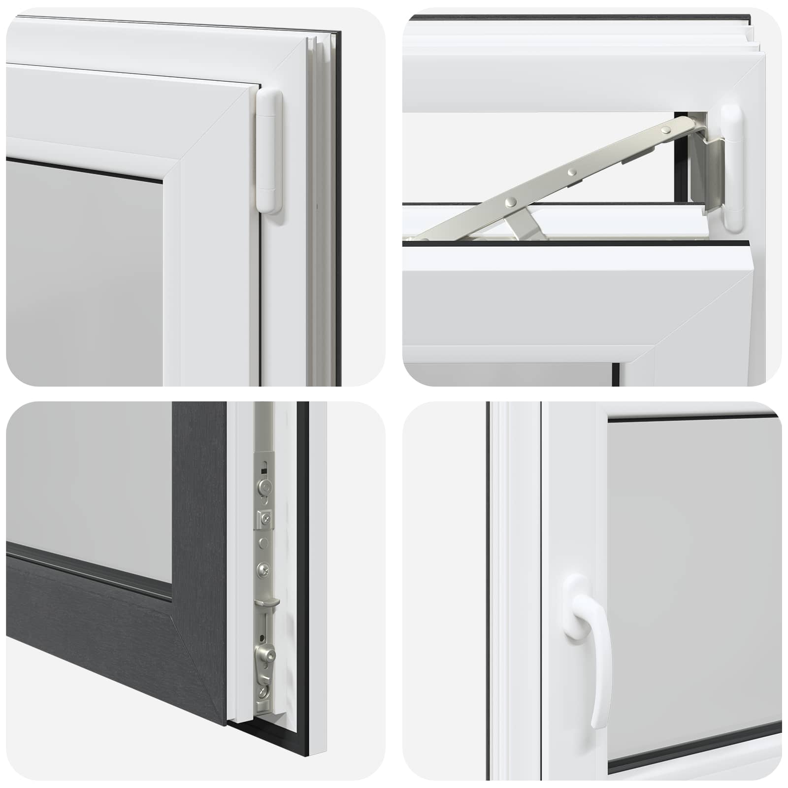 Finestra per Soffitta RISOR 80 x 70 cm PVC e Vetro Antracite | homemem39