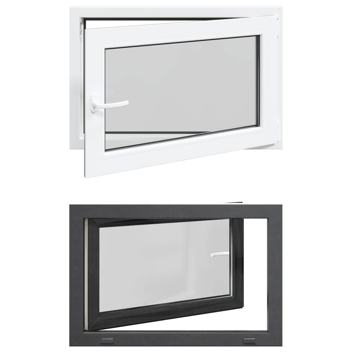 Finestra per Soffitta RISOR 80 x 70 cm PVC e Vetro Antracite | homemem39