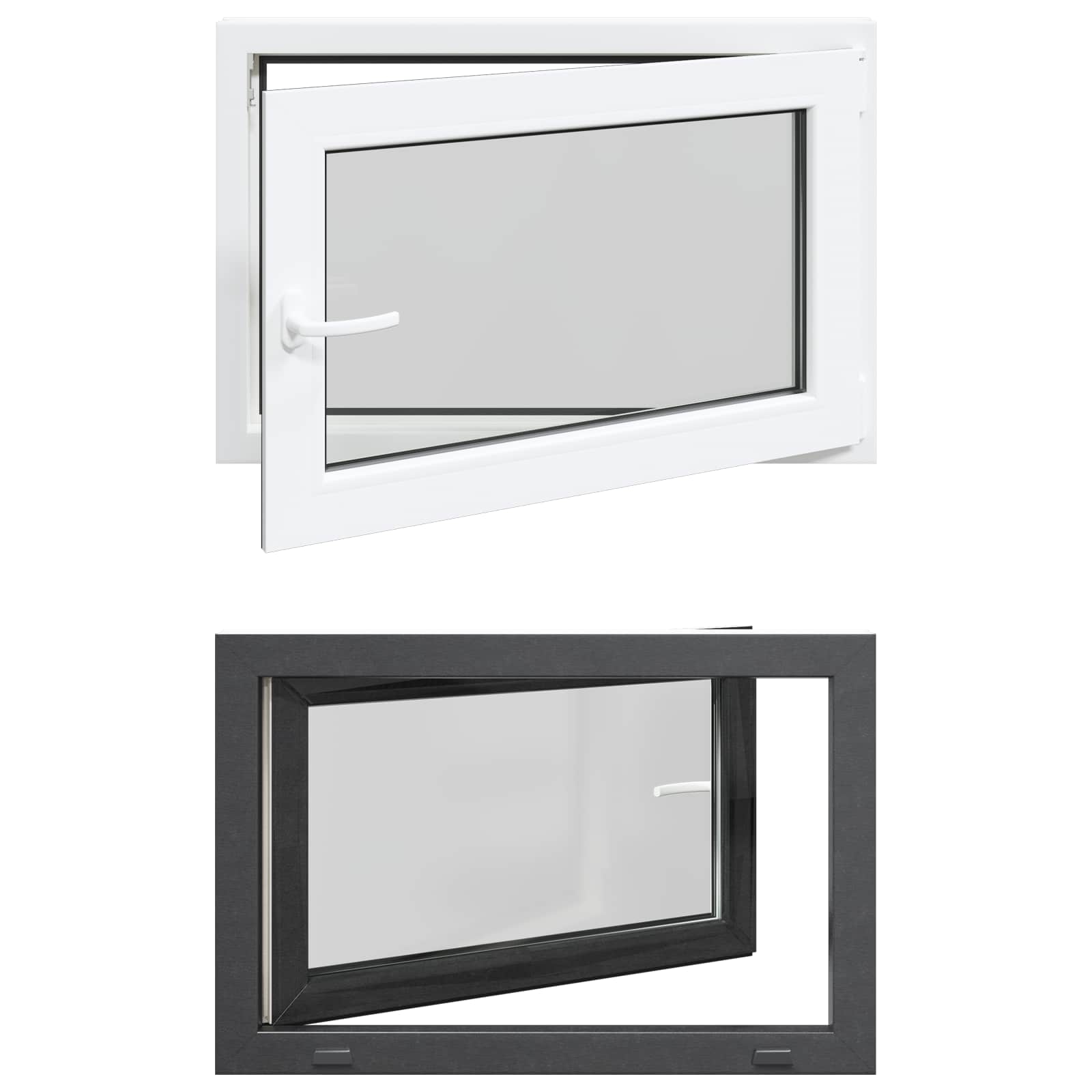 Finestra per Soffitta RISOR 80 x 70 cm PVC e Vetro Antracite | homemem39