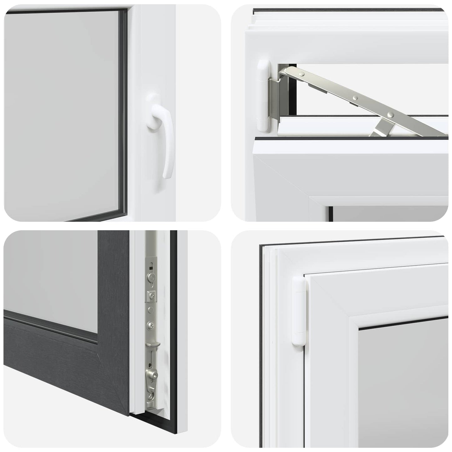 Finestra per Soffitta RISOR 90 x 50 cm PVC e Vetro Antracite | homemem39