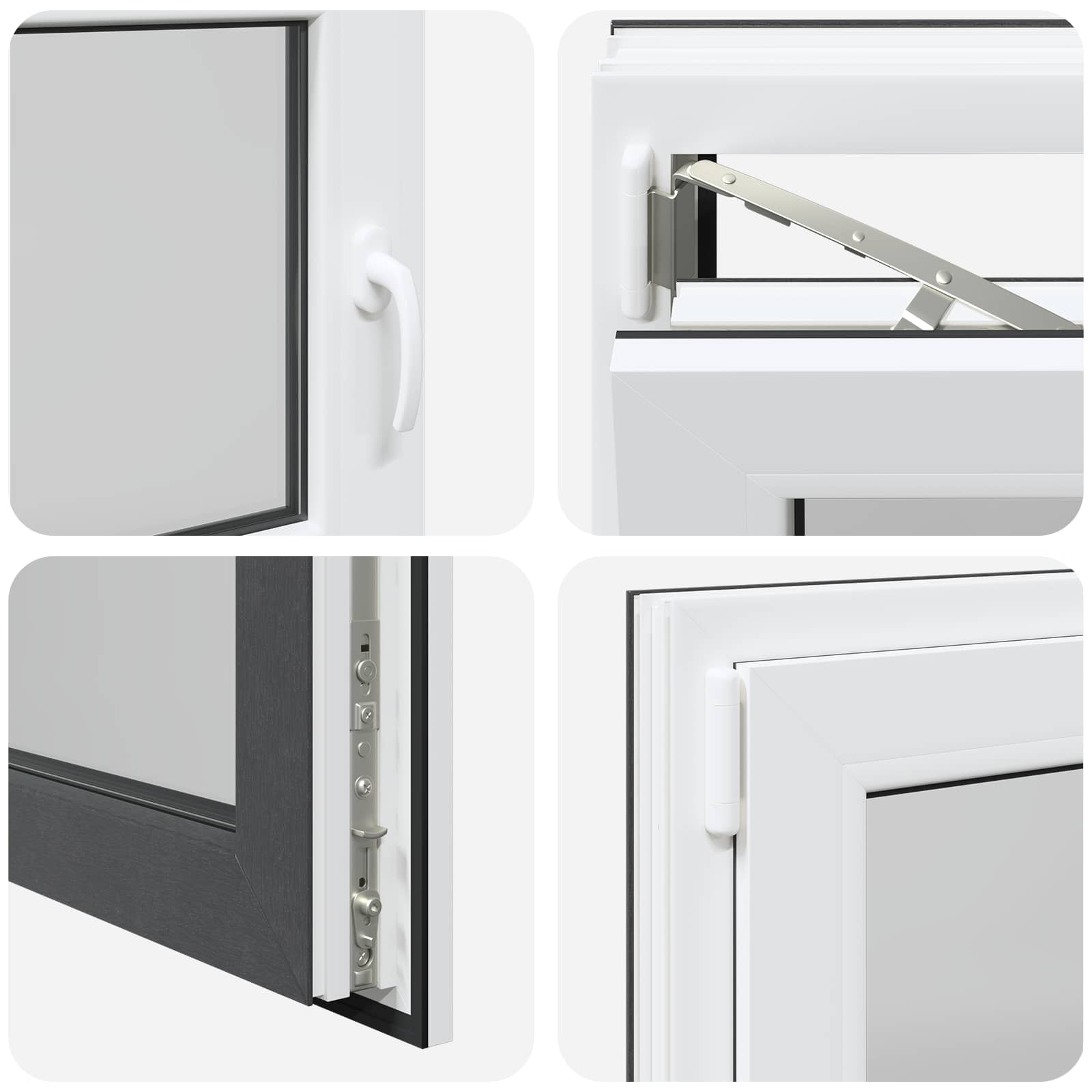 Finestra per Soffitta RISOR 90 x 50 cm PVC e Vetro Antracite | homemem39