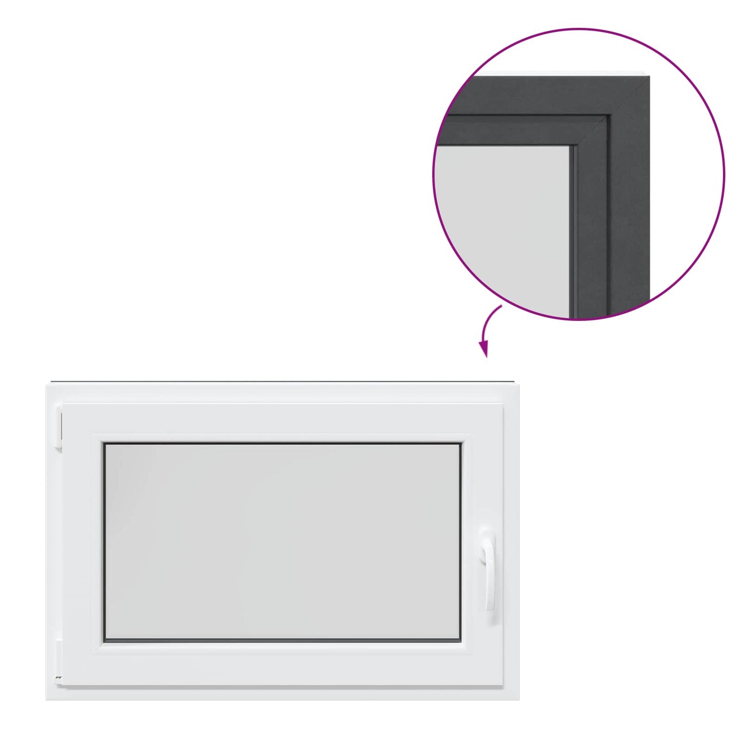 Finestra per Soffitta RISOR 90 x 50 cm PVC e Vetro Antracite | homemem39