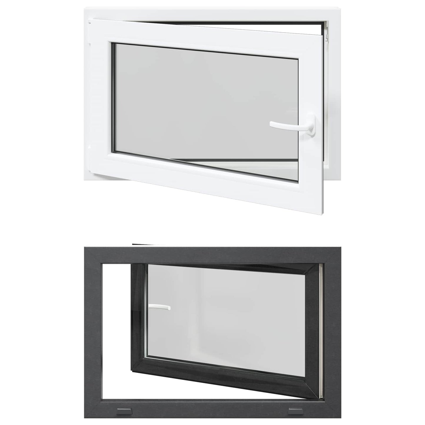 Finestra per Soffitta RISOR 90 x 50 cm PVC e Vetro Antracite | homemem39