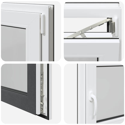 Finestra per Soffitta RISOR 90 x 60 cm PVC e Vetro Antracite | homemem39