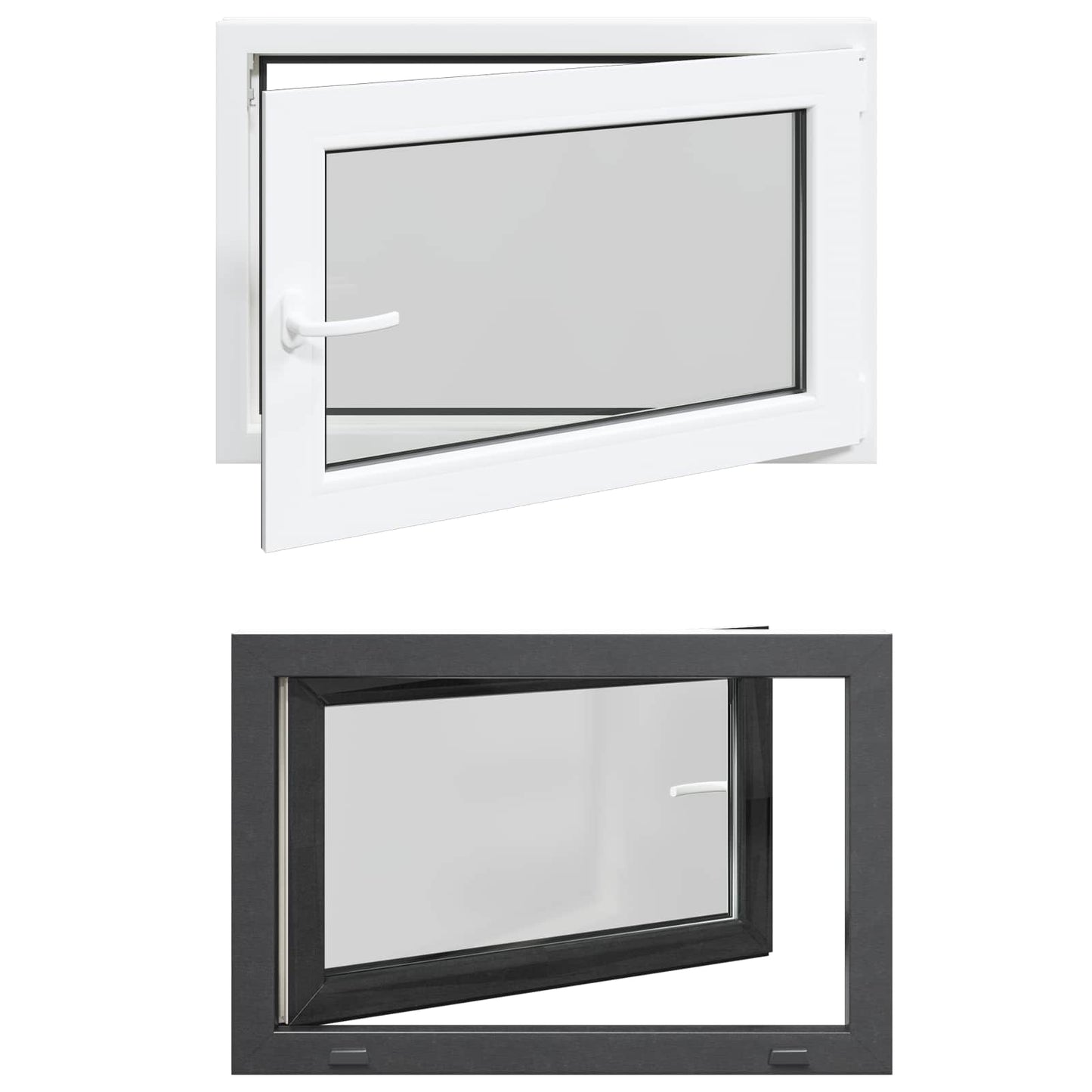 Finestra per Soffitta RISOR 90 x 60 cm PVC e Vetro Antracite | homemem39