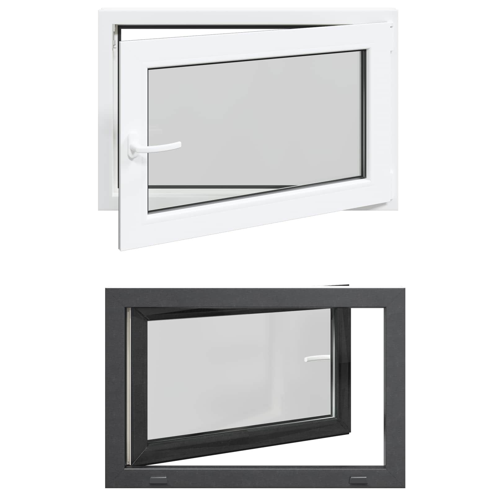 Finestra per Soffitta RISOR 90 x 60 cm PVC e Vetro Antracite | homemem39