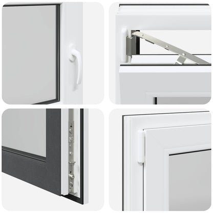 Finestra per Soffitta RISOR 90 x 70 cm PVC e Vetro Antracite | homemem39