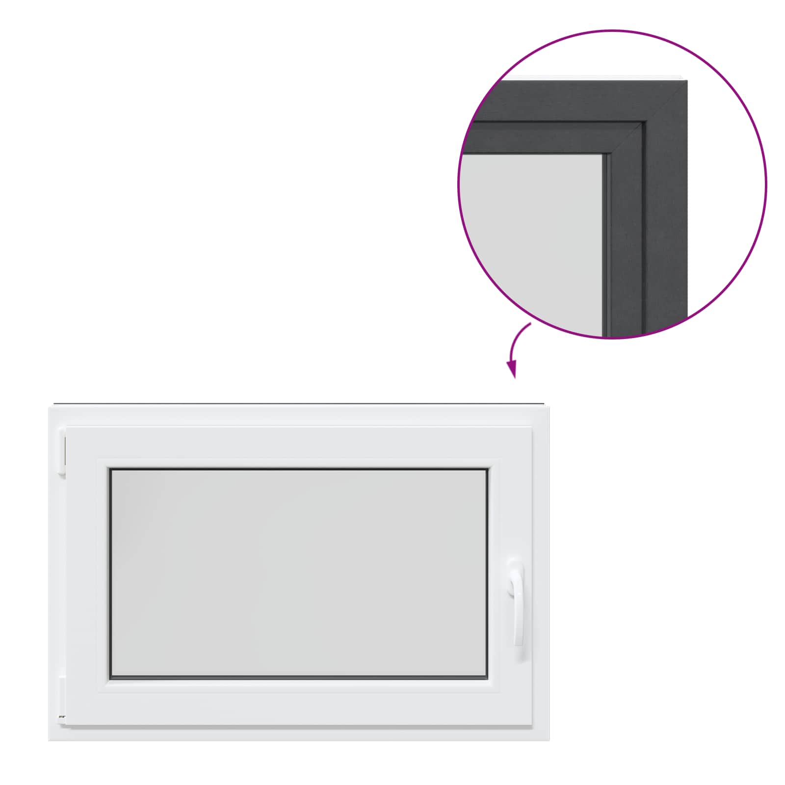 Finestra per Soffitta RISOR 90 x 70 cm PVC e Vetro Antracite | homemem39
