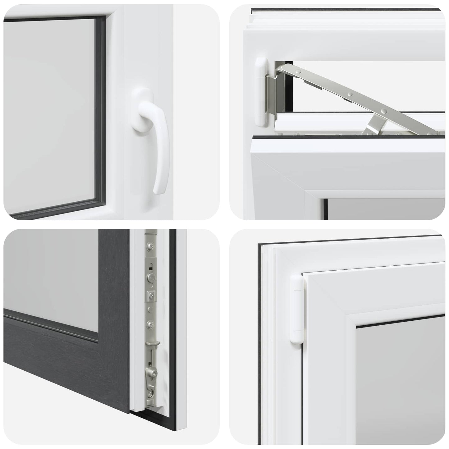 Finestra per Soffitta RISOR 100 x 50 cm PVC e Vetro Antracite | homemem39