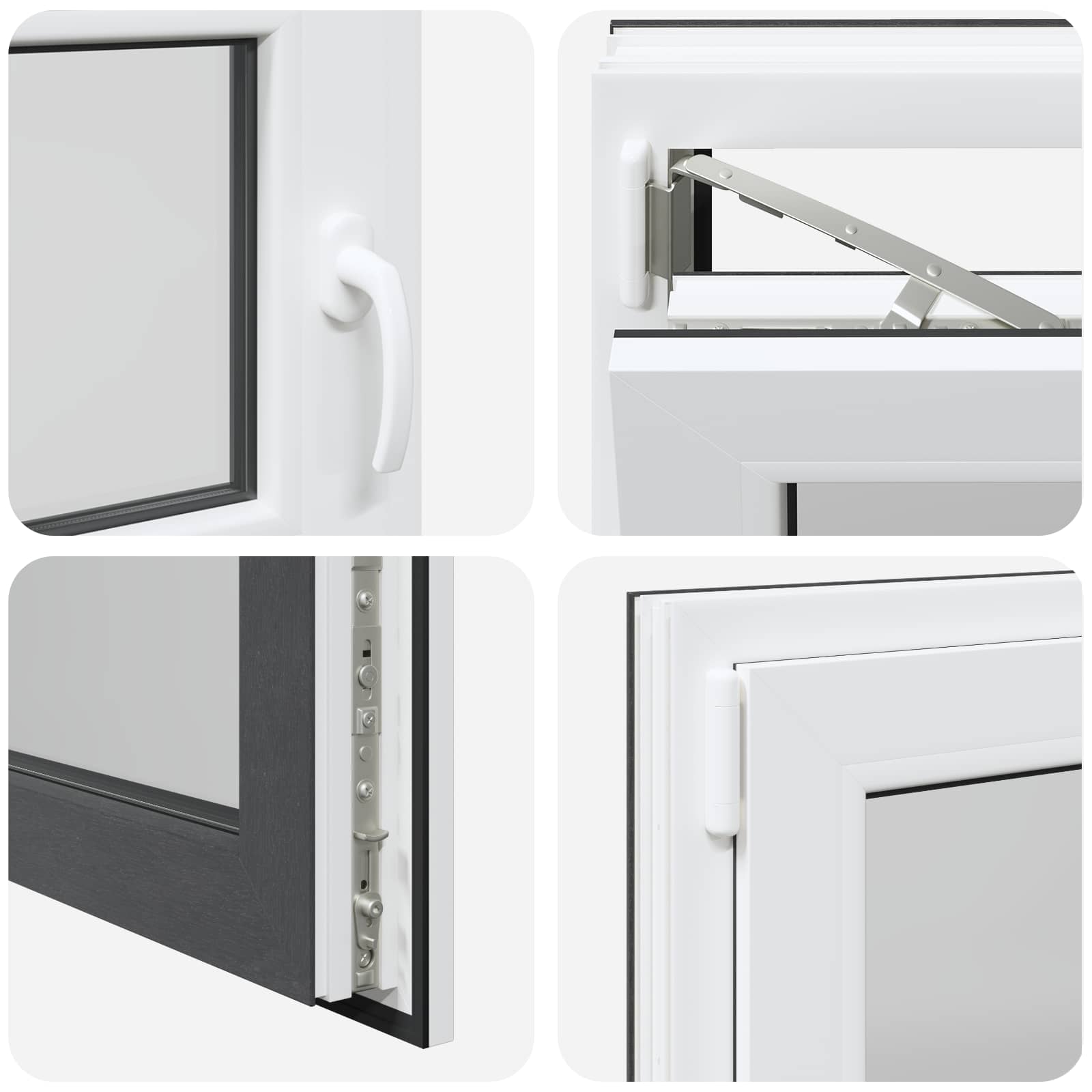 Finestra per Soffitta RISOR 100 x 50 cm PVC e Vetro Antracite | homemem39