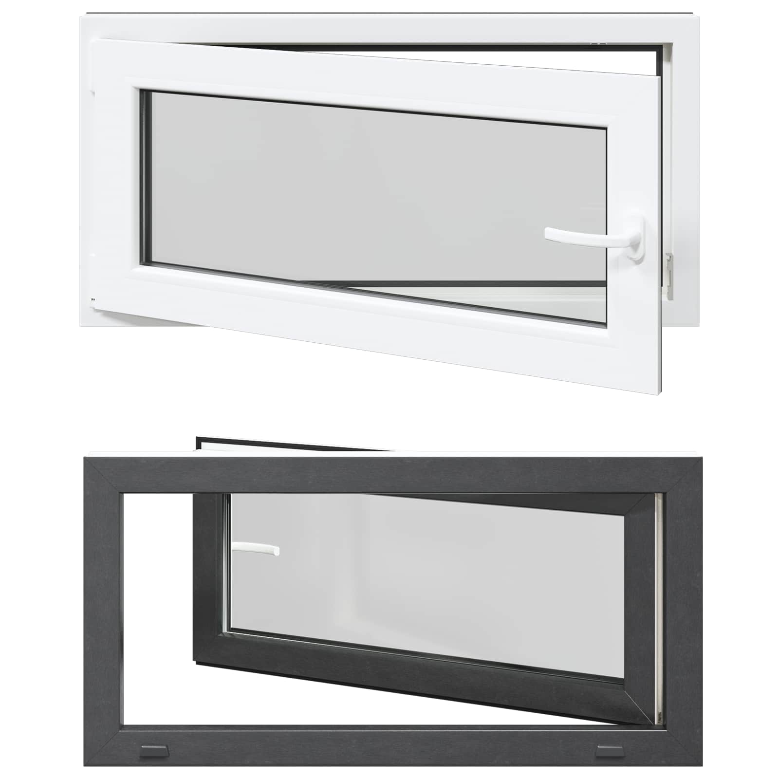 Finestra per Soffitta RISOR 100 x 50 cm PVC e Vetro Antracite | homemem39