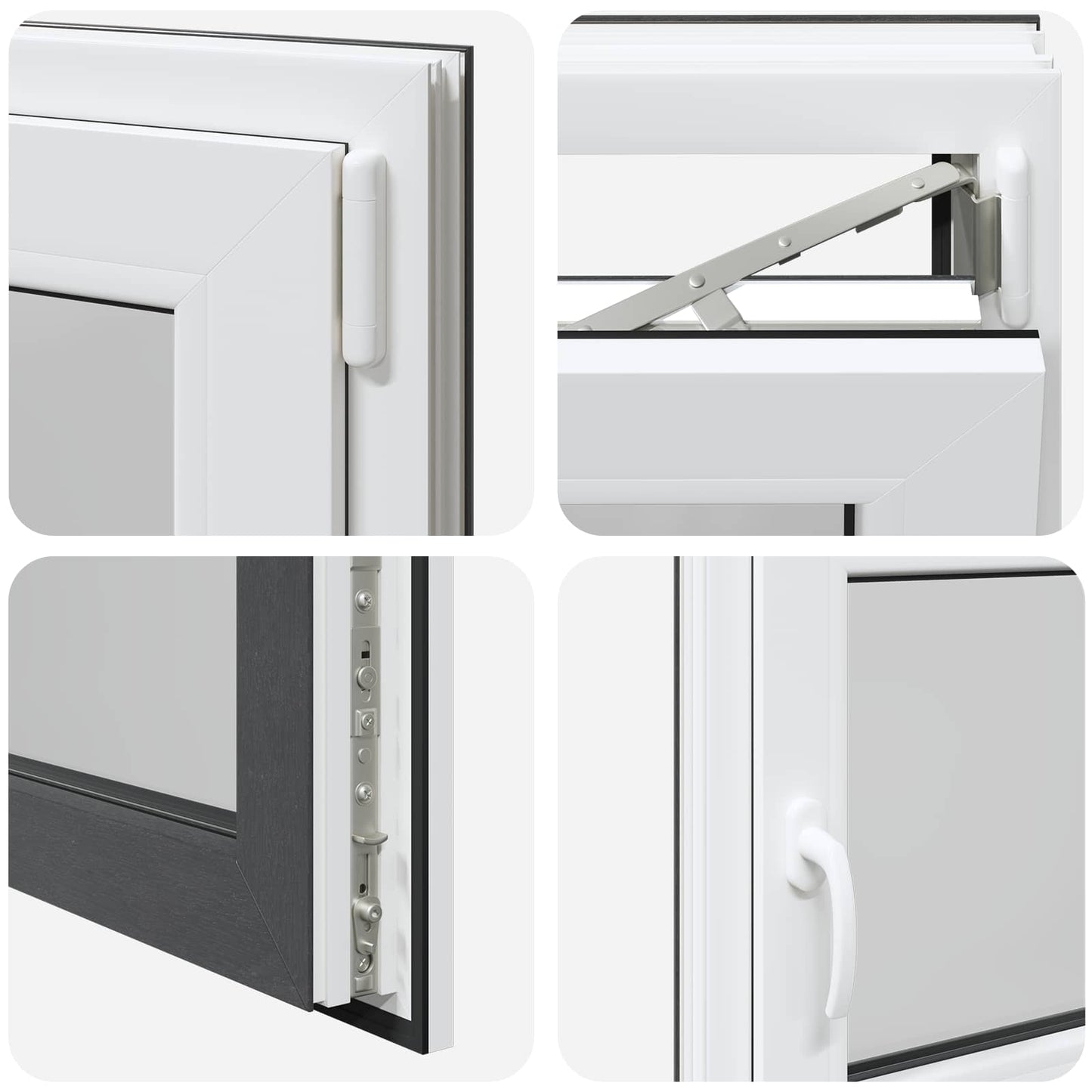 Finestra per Soffitta RISOR 100 x 60 cm PVC e Vetro Antracite | homemem39