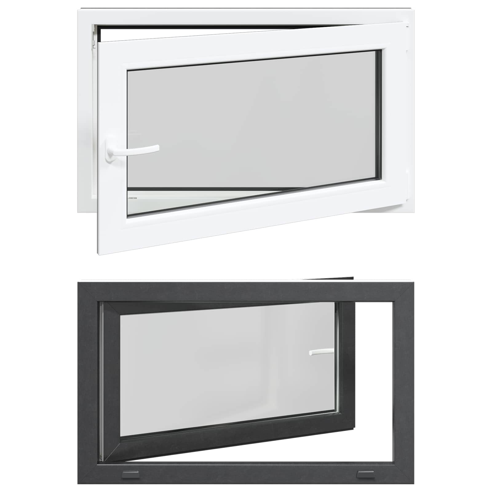 Finestra per Soffitta RISOR 100 x 60 cm PVC e Vetro Antracite | homemem39