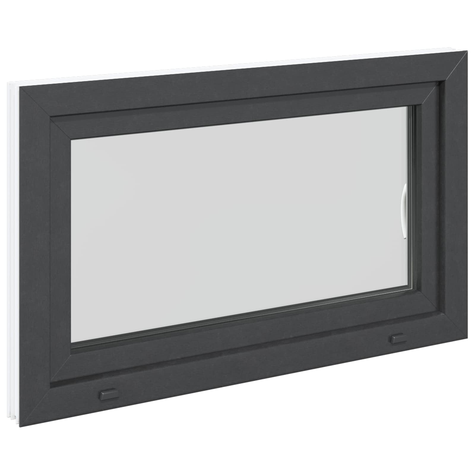 Finestra per Soffitta RISOR 100 x 60 cm PVC e Vetro Antracite | homemem39