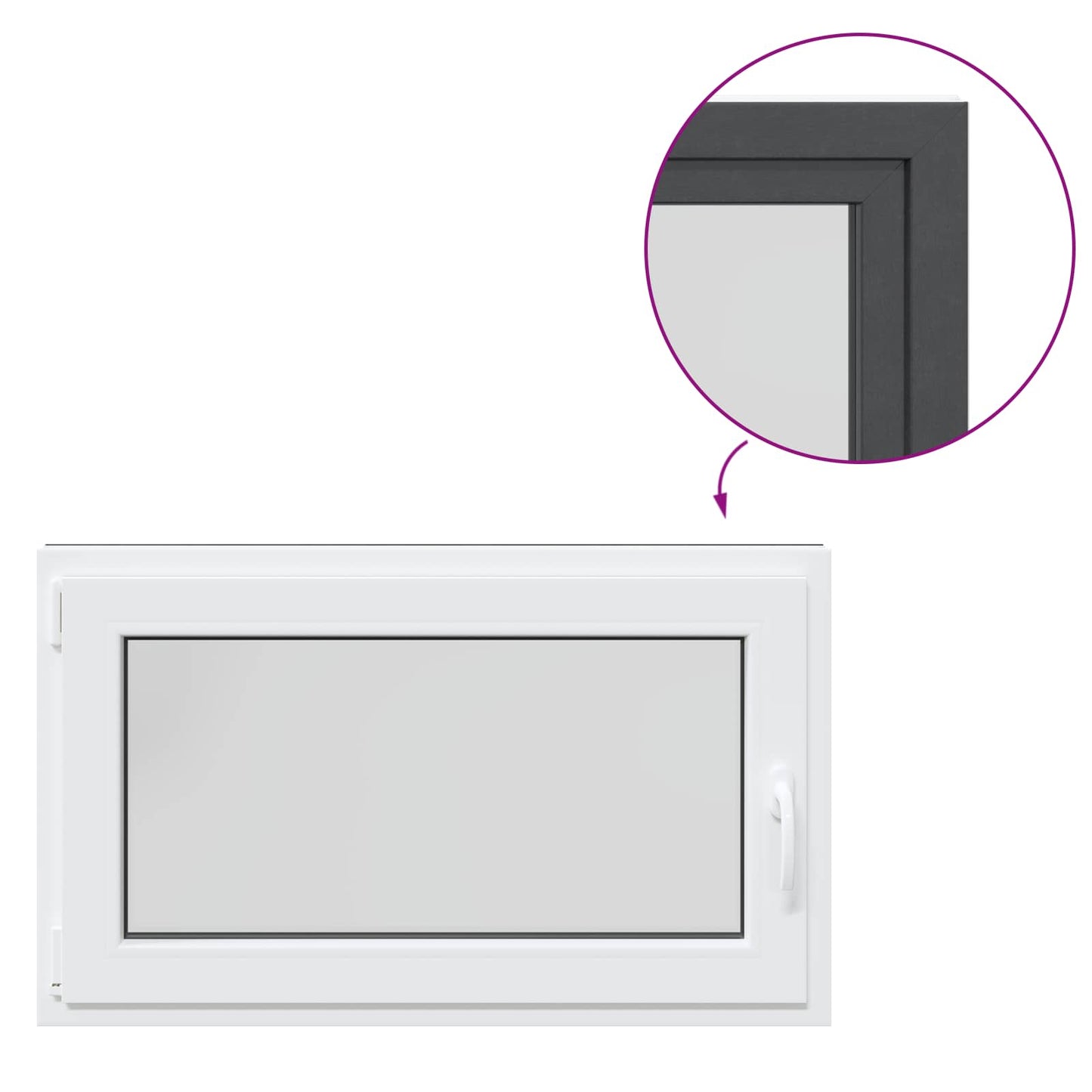 Finestra per Soffitta RISOR 100 x 60 cm PVC e Vetro Antracite | homemem39
